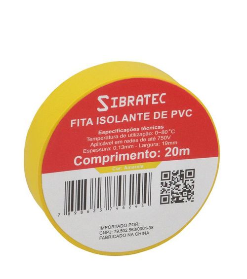 Fita isolante - Tamanho de 19mm x 20 metros