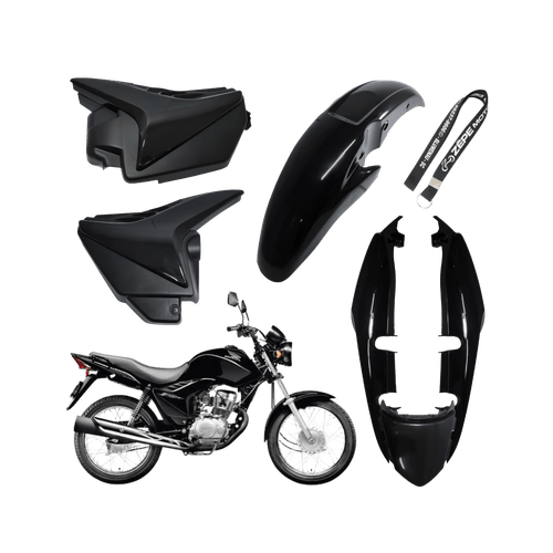 Kit Carenagem Fan 150 2009 até 2013 Preto Injetado - Wester