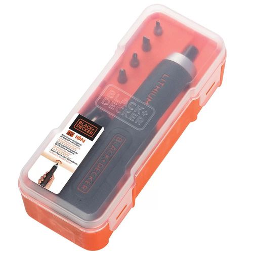 Parafusadeira a Bateria 4V Lítio 1/4 Pol. com 4 Acessórios - Black+Decker -BD40K4-LA
