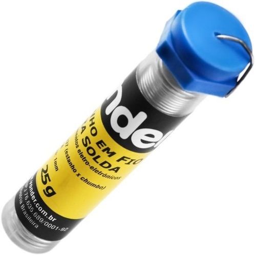 Estanho em Fio Para Solda 1,0mm Tipo 63x37 Tubo 25g