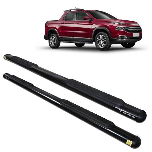 Estribo Lateral Fiat Toro 2016 a 2023 Oblongo Oval Preto