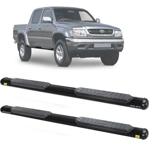 Estribo Lateral Hilux CD 1997 a 2004 Oblongo Oval Preto Track