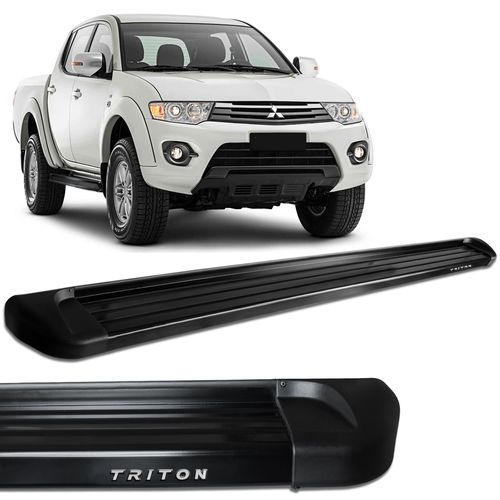 Estribo Lateral L200 Triton 2008 a 2016 Alumínio Preto