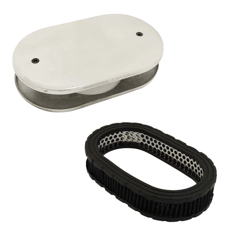 FILTRO DE AR ESPORTIVO OVAL PARA CARBURADOR BROSOL / SOLEX H34 COM ELEMENTO FILTRANTE ESPORTIVO OVAL 40MM