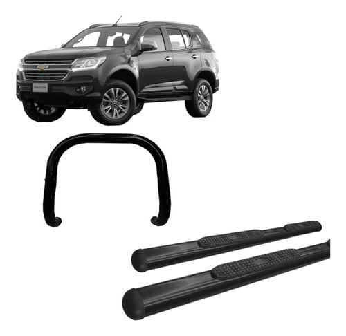 Kit Quebra Mato S/ Barra+estribo Oval/ Trailblazer Preto