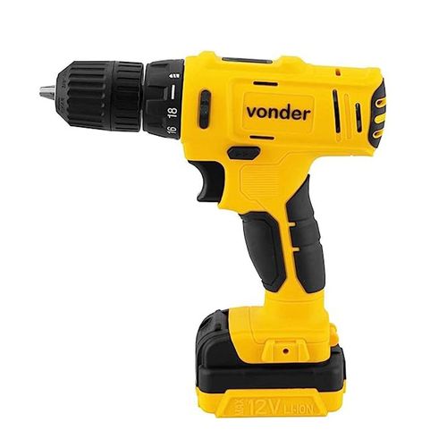 Parafusadeira Furadeira PFV120 a Bateria Vonder 12V 3/8 Pol. com Carregador Bivolt e Maleta