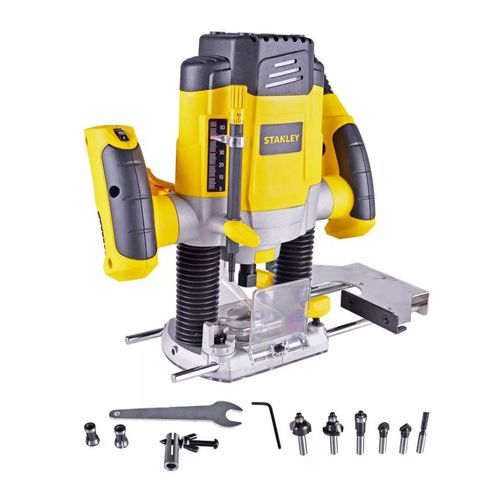 Tupia de Coluna Elétrica 1200w 6mm 6,35mm 220v com 6 fresas Stanley SRR1200