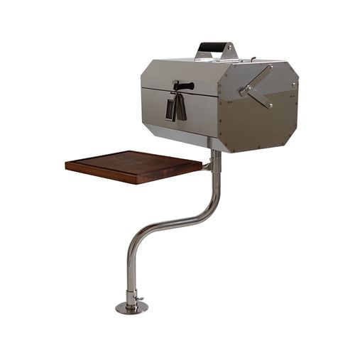 Churrasqueira Náutica Bruce Inox B40 Completa com Suporte Borda de Lancha
