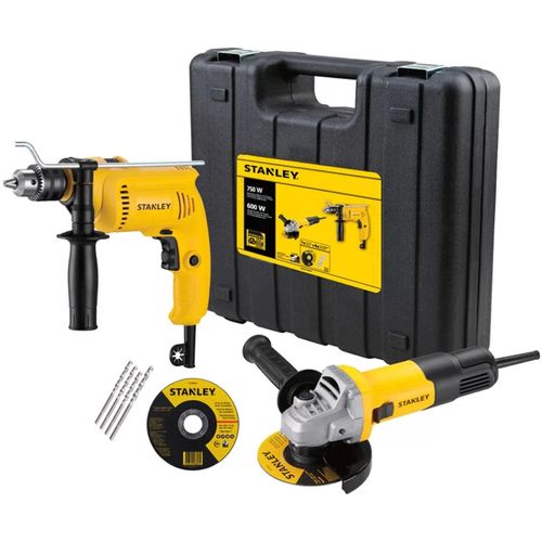 Kit Furadeira 1/2" 600w E Esmerilhadeira 4.1/2" 750 220v Shg6750ka-B2 - Stanley