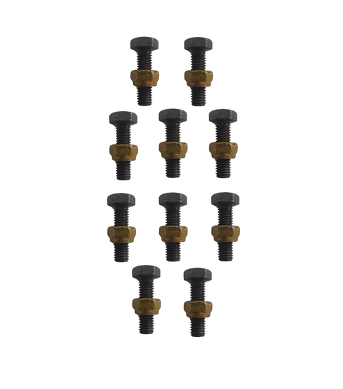 Kit 10 Parafusos Sextavados M8 x 30mm de Aço Com Porca Travante