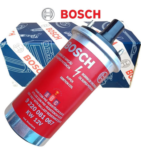 BOBINA DE IGNIÇÃO VERMELHA BOSCH FUSCA 1300/1600 1981 A 1986 ÁLCOOL/GASOLINA