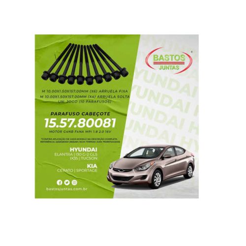 PARAFUSO DE CABECOTE - HYUNDAI I30 IX35 ELANTRA CRETA | KIA SPORTAGE 1.8 2.0 16V G4NB F4NA