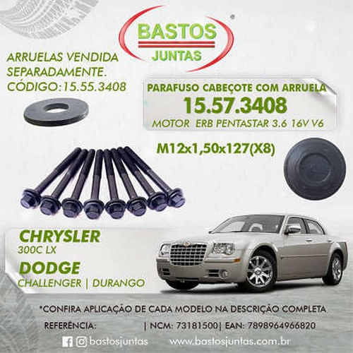 PARAFUSO DE CABECOTE - JEEP WRANGLER GRAND CHEROKEE JOURNEY TOW & COUNTRY 3.6 V6 24V
