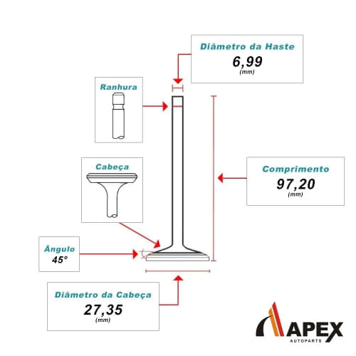 VALVULA ESCAPE - FIAT PALIO 1.0 1.3 FIRE 8V