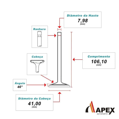 VALVULA ADMISSAO - GM MONZA FI 1.8 8V 1983 A 1986 STD