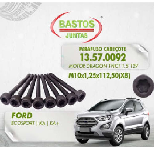 PARAFUSO DE CABECOTE - FORD ECOSPORT 1.5 12V 3CIL APOS  2017 DRAGON (POR UNIDADE)