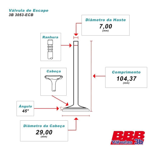 VALVULA ESCAPE - FORD COURIER FIESTA KA 1.0 1.3 8V ENDURA 1996 A 1999