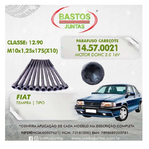 PARAFUSO DE CABECOTE - FIAT TIPO 2.0 16V 1993 A 1996