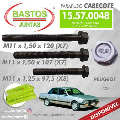 PARAFUSO DE CABECOTE - PEUGEOT 504 2.3 8V DIESEL