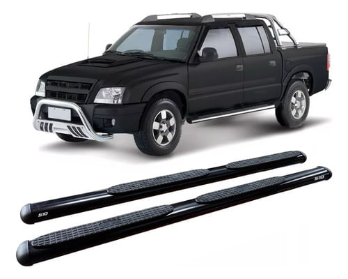 Estribo Oval S10 S-10 1995 A 2011 Cabine Dupla Preto
