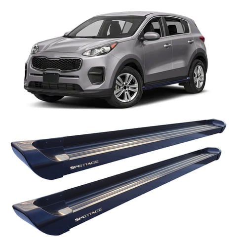 Estribo Sportage Plataforma De Aluminio Preto