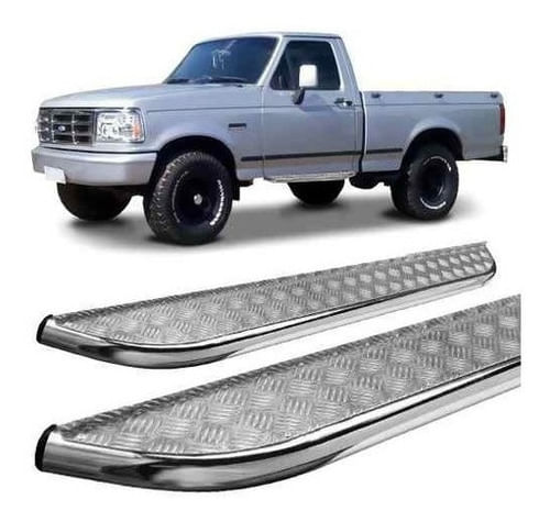 Estribo Chapa F-1000 1993 A 1999 Cabine Simples Cromado