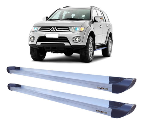 Estribo Pajero sport 2005 2012 Plataforma de Aluminio Prata
