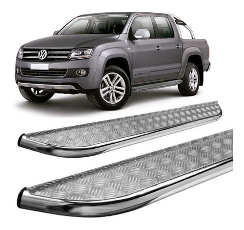 Estribo Amarok C Dupla 2,5" Chapa Cromado
