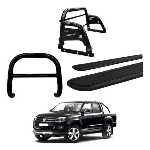 Kit Quebra Mato Estribo Chapa Santo Antônio H2 Amarok Cd