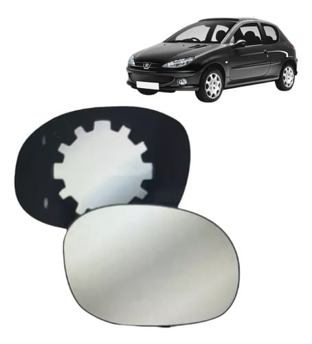 Lente Retrovisor Peugeot 206 / 207 - Lado Passageiro