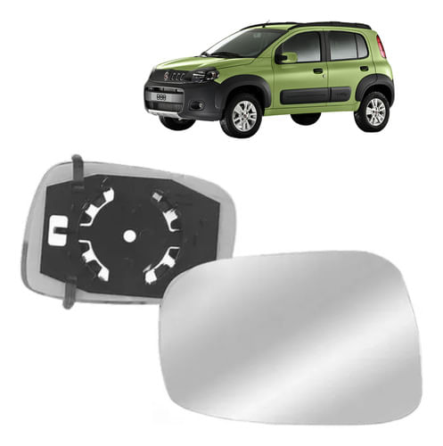 Lente Vidro Retrovisor Uno Way Vivace 2010 / 2014 Motorista