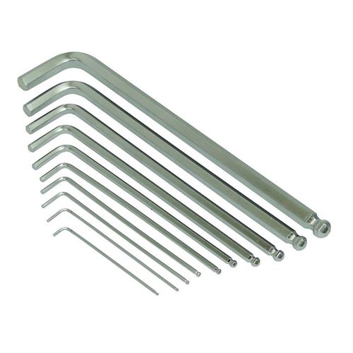 Jogo De Chave Allen Hexagonal 1    5 A 10Mm Com 10 Pecas  Longa Abaulada - Alc-30 - Western