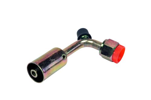 Conexao Reta Femea Aluminio 06mm O'ring Valvula De Servico R12 Com Clip