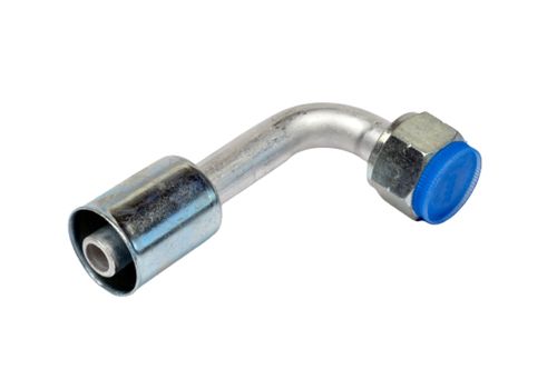 Conexao 90o Femea Aluminio 10mm O'ring Valvula De Servico R134a Com Clip
