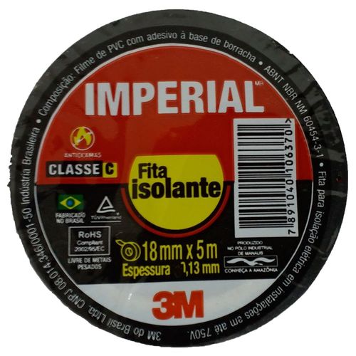 Fita Isolante Imperial 3M Slim 18mm x 5 metros