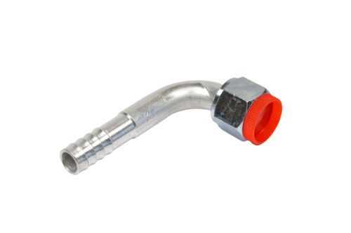 Conexao 90o Femea Aluminio 08mm O'ring Valvula De Servico R134a Com Clip