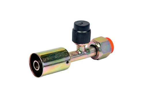 Conexao Reta Femea Aco 08mm O'ring Valvula De Servico R134a Com Clip