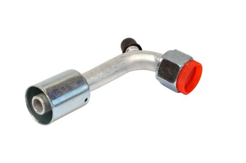 Conexao 90o Femea Aluminio 08mm O'ring Valvula De Servico R12 Com Clip