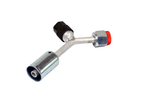 Conexao Reta Femea Aluminio 10mm O'ring Valvula De Servico R134a Com Clip