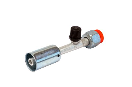 Conexao 90o Femea Aluminio 10mm O'ring Com Clip Com Porca Em Aco