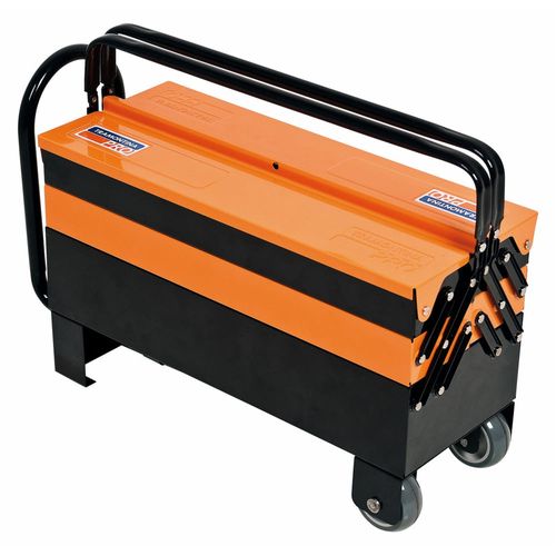 Caixa de Ferramentas Sanfonada com 5 Gavetas com Rodas e Puxador - Laranja - 44952/600 - Tramontina