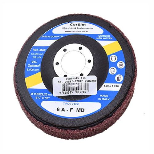 Disco Corsistrip Compacto 10.500 RPM Grão AFM Abrasivo Óxido de Alumínio Cor Vermelho Made In Italy