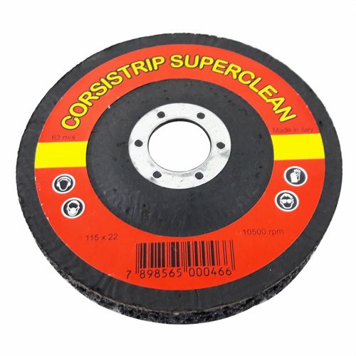 Disco Corsistrip Superclean CS Coarse Preto Grosso Diâmetro 115mm Furo 22mm Made in Italy