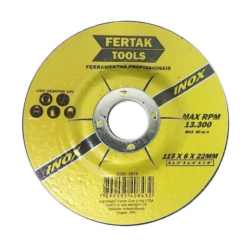Disco de Corte  Desbaste Inox 4.1/2"  x 1/4 " x 7/8" Fertak