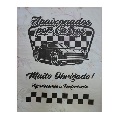 TAPETE DE PAPEL PARA CARRO 400UN APAIXONADOS POR CARROS PRETO NAIMATEC