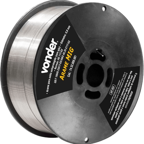 Arame mig 0,8mm 1kg sem gás para mm150 - Vonder