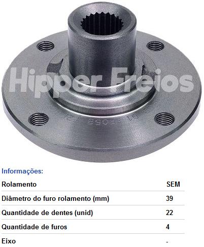Cubo Roda Diant Gol,V.P.S.Santana Gol Voyage Gv 09 13
