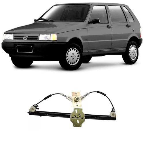 Máquina Vidro Mecânica Dianteira Esquerda Uno 1984/2013